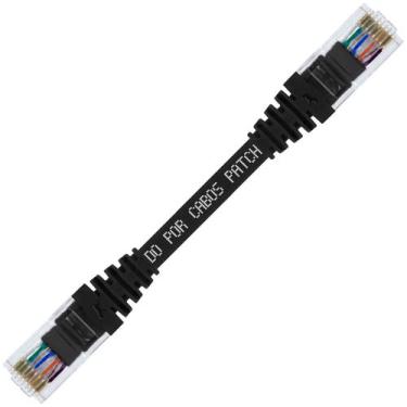 Imagem de Cabo De Rede 10 centímetros exatos Patch Cord Cat6 UTP 100% Cobre Pret