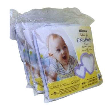 Imagem de Kit 15 Fraldas Luxo Incomfral Pinte Borde Branca , Branca
