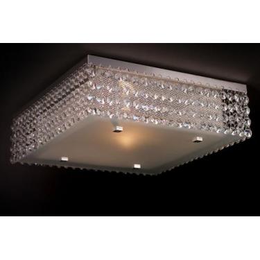 Imagem de Lustre Plafon Cristal 30cm Quadrado 400/30 - IluminaMundo