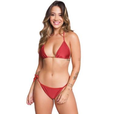 Imagem de Biquíni Cortininha Vekyo Fio Dental Sem Bojo Brilhoso Moda Praia, GG, 
