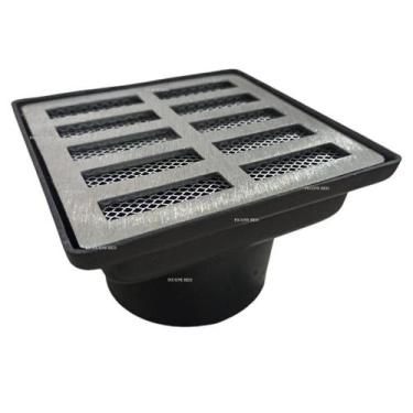 Imagem de Ralo Pluvial 15x15 Aluminio RETA Coletor 75mm E Tela - Ficone Reis