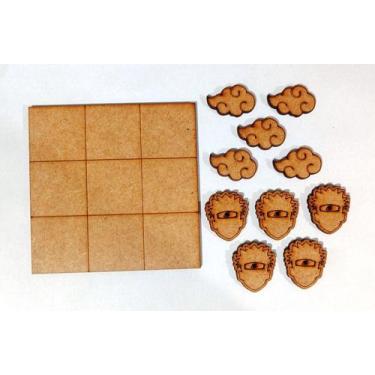 Imagem de 10 Jogo Da Velha Naruto Mdf Decoração 10 X 10 Cm Akatsuki Xadrez lembr