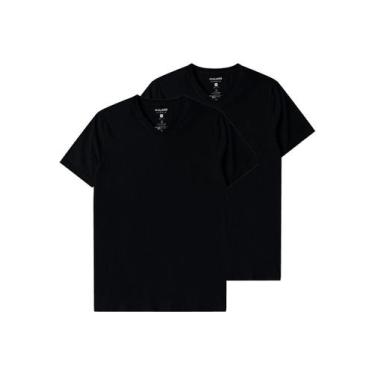 Imagem de Kit com 2 Camisetas Masculina Malwee 1000004422, Preto, M