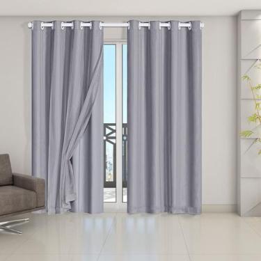 Imagem de Cortina Blackout com Tecido Voil 2,8 x 1,8 Para Sala Quarto - GDECORAC