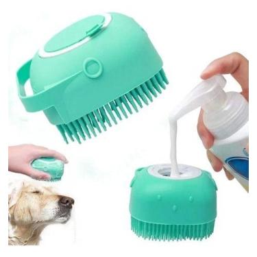Imagem de Escova Pet Dispenser Shampoo E Sabonete Líquido Silicone - oem