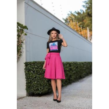 Imagem de Saia Midi Envelope Plus Size Moda Fashionista Look Verão - On.shop, Pi