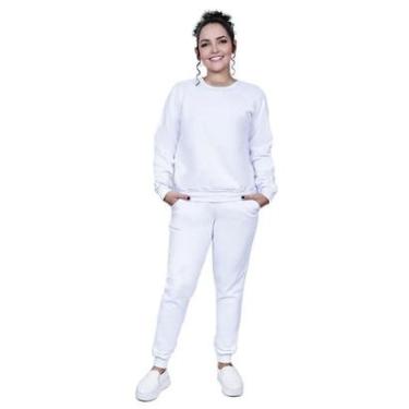 Imagem de Conjunto Moletom Feminino Careca Blusa + Calça Inverno Frio-Feminino