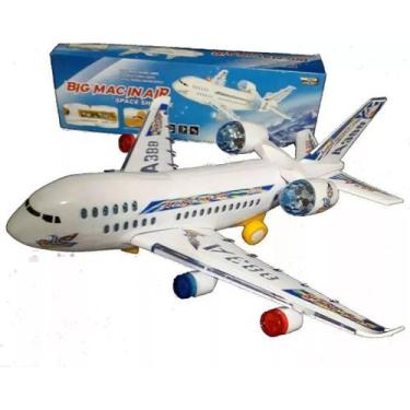 Imagem de Avião Air Line Brinquedo C/ Luzes Som Movimento E Suporte! - Toy king