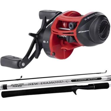Imagem de Kit Pescaria 15kg Carretilha k-6000 Bait Vara Diamond 1,68mt - MARURI,