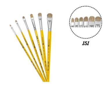 Imagem de 7 Pincel Tigre 151 Chato Lixados N.02,04,06,08,10,12,16