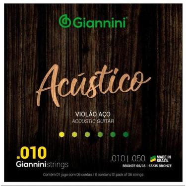 Imagem de Encordoamento Violão Aço Giannini Corda 010 50 Bronze Geswam