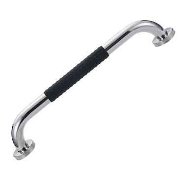 Imagem de Barra de Apoio Inox 40cm Suporte Antiderrapante Idoso Gestante Criança Cadeirante Banheiro Box Casa Corrimao Escada Acessibilidade Segurança Proteçao