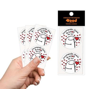 Imagem de 50 Etiquetas Adesivas  Encomenda Cheia De Amor  Flork  Adesivos Recebi