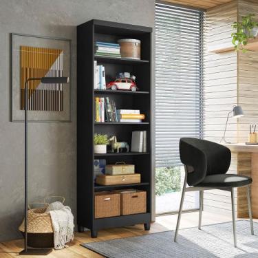 Imagem de Estante Livreiro Multiuso Com Pés 4730 QMOVI, Preto Fosco
