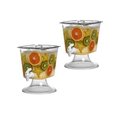 Imagem de Kit 02 Suqueira Refresqueira Dispensador de Agua Suco 4,5 L - Três Tri