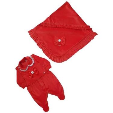 Imagem de Saída Maternidade Plush Inverno Bebê Menina Lessa Kids B8978, Vermelho