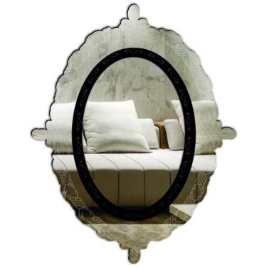 Imagem de Espelho Decorativo Veneziano Sala Quarto 55x83 38101 - CREATUS, prata
