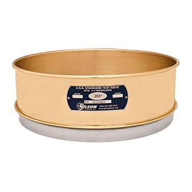 Imagem de Gilson V12CF Peneira de teste ASTM redonda de latão/aço inoxidável de 30,5 cm, diâmetro da moldura, tamanho de abertura de 30,5 cm, altura total