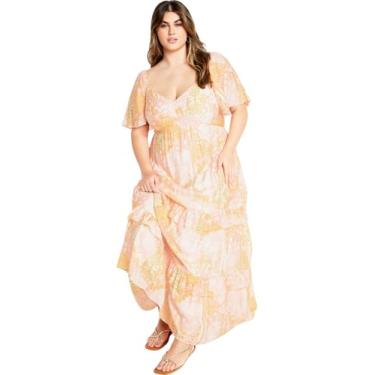 Imagem de City Chic Women's Apparel Vestido longo feminino plus size com estampa marci, Sunkissed, 48