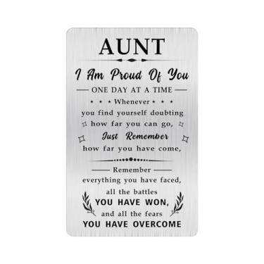 Imagem de Alotozo Sobriety Gifts for Women Aunt - Sober Wallet Card Inserts for Aunt - AA Recovery Sobriety Gift to My Aunt - Lembranças Femininas Alcoólicos Anônimos