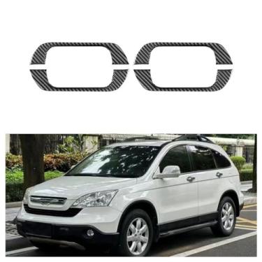 Imagem de IKUESM Compatível com Honda CRV CR-V 2007 2008 2009 2010 2011 Acessórios Interior de fibra de carbono Alça do teto do carro Guarnição da capa com adesivo decorativo