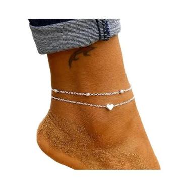 Imagem de Tornozeleira Boêmia Feminina com Pingente de Coração - Ideal para Prai