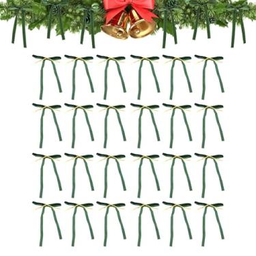 Imagem de 24 Laços de Veludo Dos Pces, Arcos Elegantes da Fita da Grinalda de Natal das Cores para a Decoração da árvore da Grinalda da Casa do Feriado do Dia Dos Namorados (GREEN)
