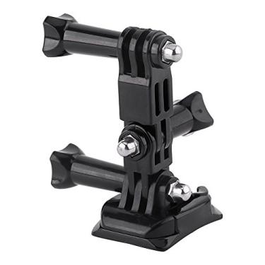 Imagem de 7 peças/conjunto de kit de montagem de capacete ajustável compatível com 3/2/1 Yi, suporte giratório frontal e lateral do capacete e adesivo, PC + aço inoxidável