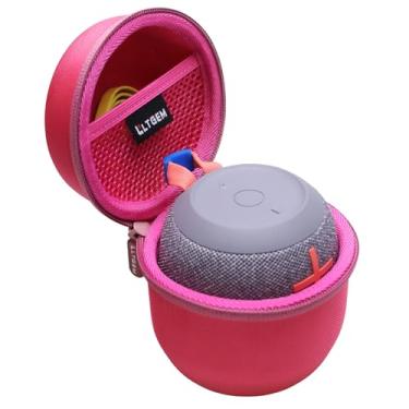 Imagem de LTGEM Capa rígida para transporte de viagem compatível com alto-falante portátil Ultimate Ears WONDERBOOM 4/3/2, rosa vermelha