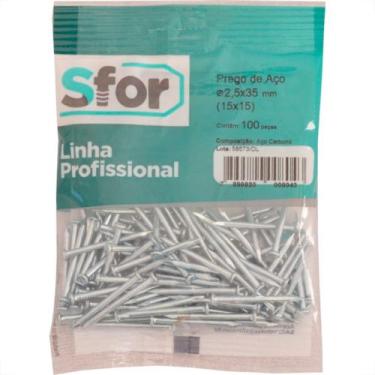 Imagem de Prego Aco Sforplast Com Cabeca  15X15 (2,40X34mm)   100pcs, 100 Unidad