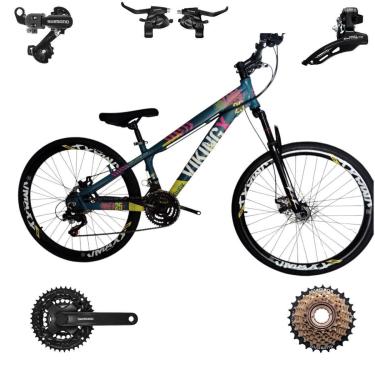 Imagem de Bicicleta 26 VikingX Tuff25 21v SHIMANO Freeride Disco Mecânico Pneu Slick 1.50-Unissex