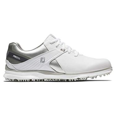 Imagem de Sapatos de golfe femininos FootJoy Pro/Sl, White/ Silver/ Grey, 5