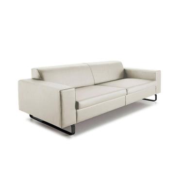 Imagem de Sofá 3 Lugares Otto Revestimento Sintético Gelo 215 cm