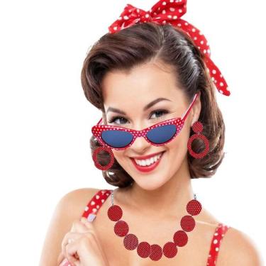 Imagem de Kit Acessório Fantasia Anos 60 Vintage Festa Carnaval: Faixas Cabelo +