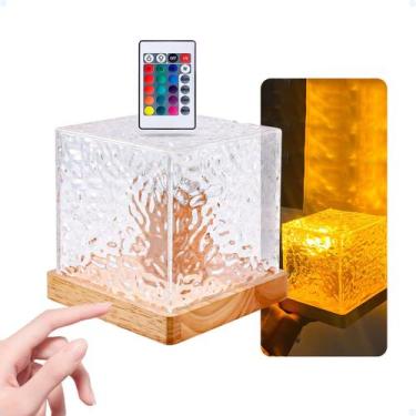 Imagem de Luminaria Projetor Noturno Cubo Onda Do Mar Quarto Sala Mesa - Hxt