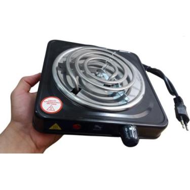 Imagem de Fogão Fogareiro 110v/127v Elétrico 1000W Portátil Camping em Inox 1 Bo