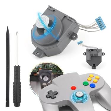 Imagem de Joysticks de substituição para Nintendo N64 Joystick para controle Nintendo 64 para N64 Hall Effect 3D analógico Stick Module Wheel Thumbsticks substituir acessórios peças com ferramentas de reparo