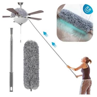 Imagem de Espanador de Pó 2,8m dobrável com microfibras cabo retrátil extensor l