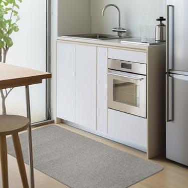 Imagem de 1 Tapete Passadeira Cozinha Antiderrapante Ln 45x110 Vr (BEGE escuro claro palha)