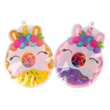 Imagem de 2 kit elastico para cabelo infantil para meninas laço acessorios de ca