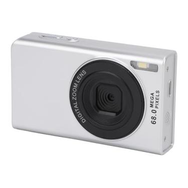 Imagem de Câmera de Vlogging Em 4K, Prevenir Shake, Zoom de 16x, Câmera Digital de 68 MP, Tela de 2,4 Polegadas, Profissional para Fotografia (Prata)