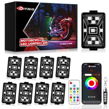 Imagem de DITRIO Kit de luz LED de 8 peças para motocicletas, luzes de brilho para motocicleta com aplicativo e 2 controles remotos, adequado para a maioria dos carrinhos de motocicletas Trikes Cruiser Scooter