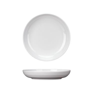 Imagem de TROSIQUANJIA Prato de fast food refogado redondo branco profundo, bolo de bolinho dim sum prato de sopa de macarrão -G3005-20 cm, branco