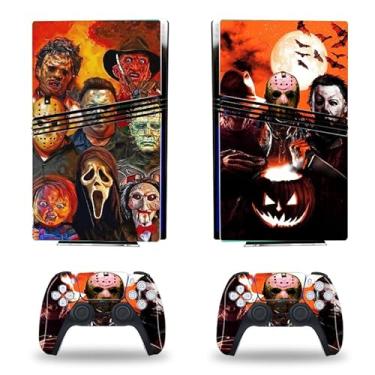 Imagem de JOCHUI Adesivo de vinil para console de terror compatível com controles de console PS5 Pro Halloween Horrors