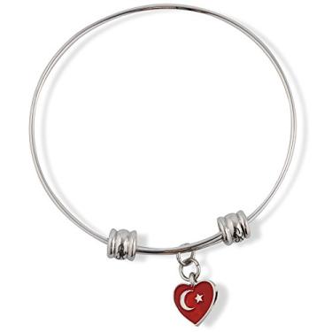 Imagem de Pulseira com bandeira de peru | Pulseira com pingente de bandeira turca