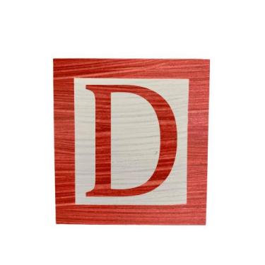 Imagem de Cubo Branco Letra Vermelha com Aplique Festa Chá de Bebê Decoração 8x8