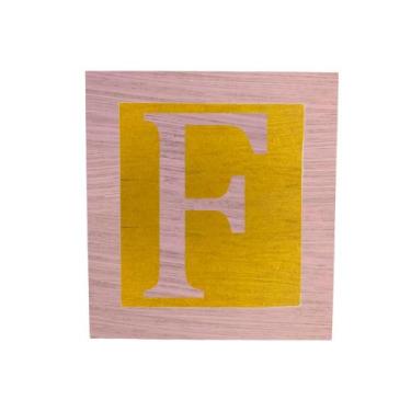 Imagem de Cubo Amarelo Letra Rosa Bebê com Aplique Festa Chá de Bebê Decoração 8