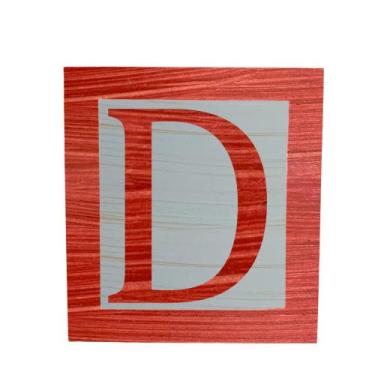 Imagem de Cubo Azul Letra Vermelha com Aplique Festa Chá de Bebê Decoração 8x8x8