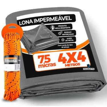 Imagem de Lona 4x4 Cinza Cobertura Quiosque Tenda Garagem Telhado Varanda Piscin