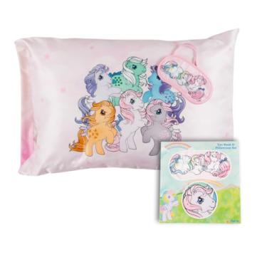 Imagem de My Little Pony Unicórnio Beleza Cetim Sedoso Padrão Reversível Fronha e Máscara para os Olhos, 50 x 76 cm, para Cabelo e Pele, (Produto Oficialmente Licenciado) pela Franco Collectibles